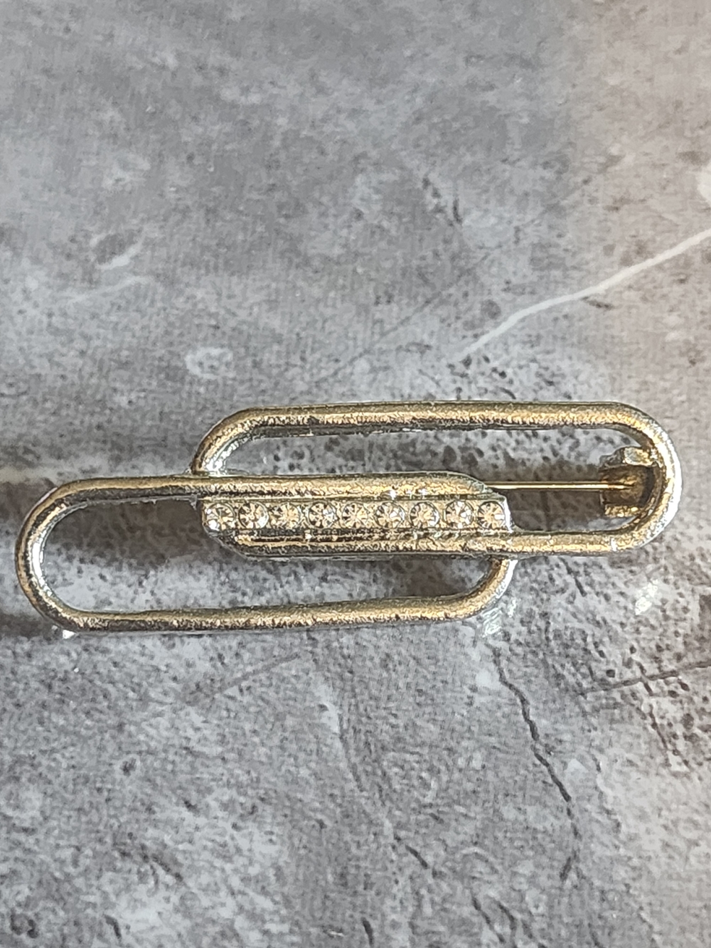 Gold-Tone Rhinestone Brooch